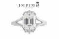 Impimo 3 CT Moissanite Emerald Cut Ring