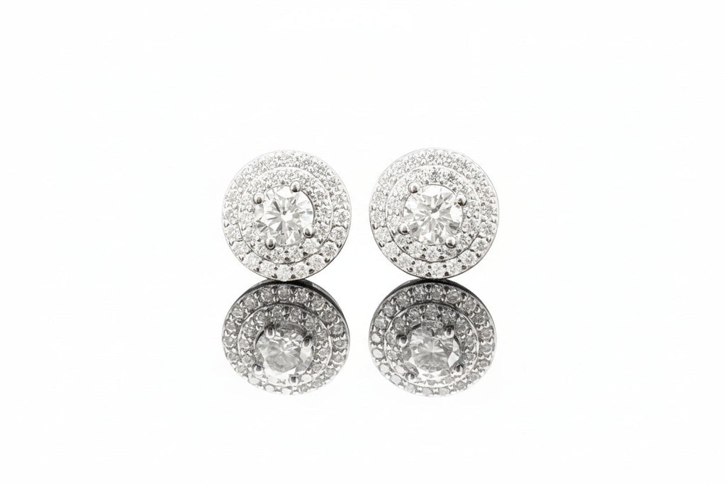 Impimo 0.55/1 CT (Pair) Moissanite Round Cut Earrings