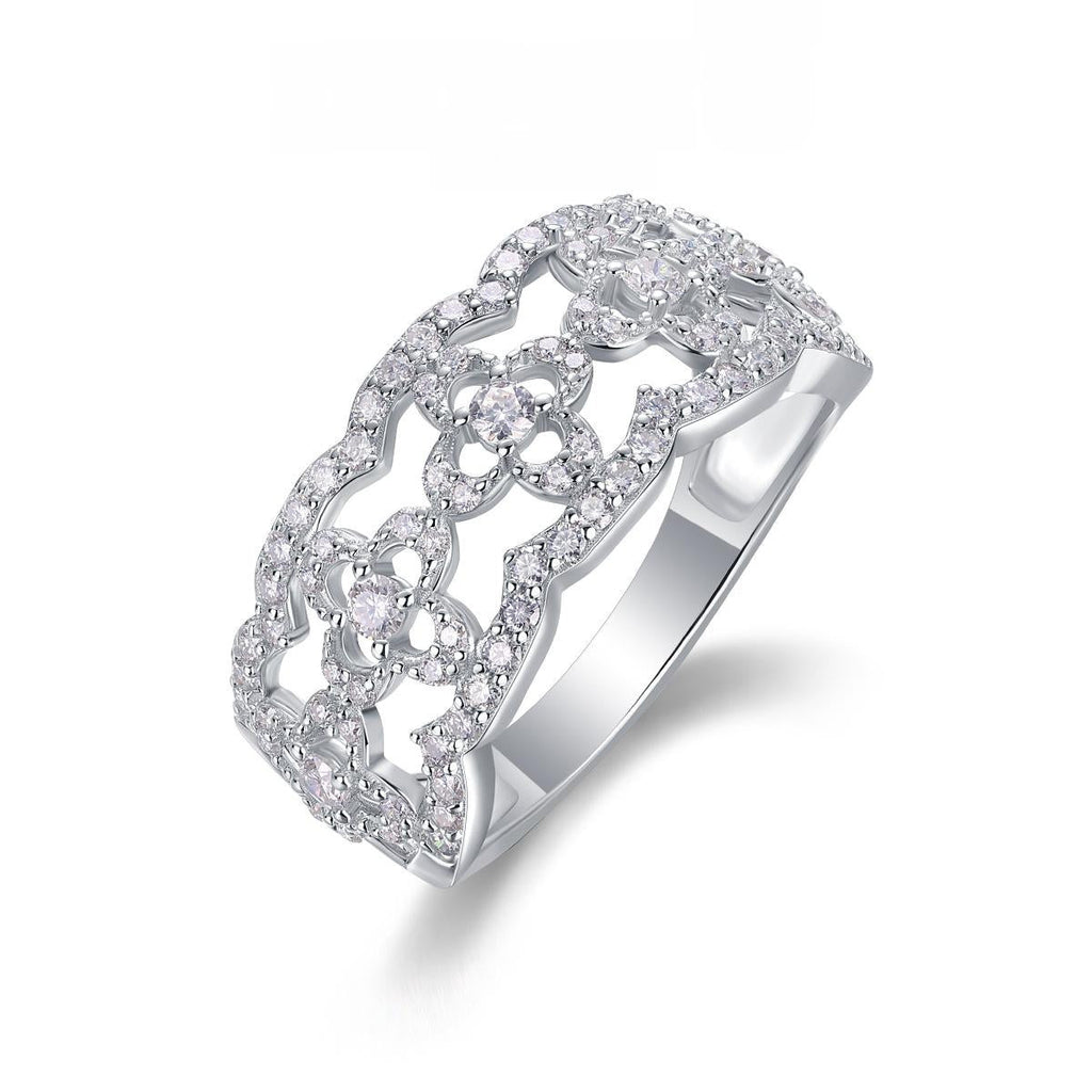 Impimo 0.7 CT (Total) Moissanite Round Cut Ring