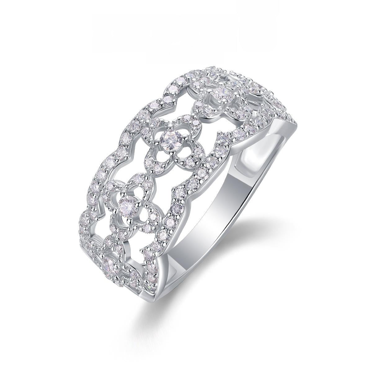 Impimo 0.7 CT (Total) Moissanite Round Cut Ring
