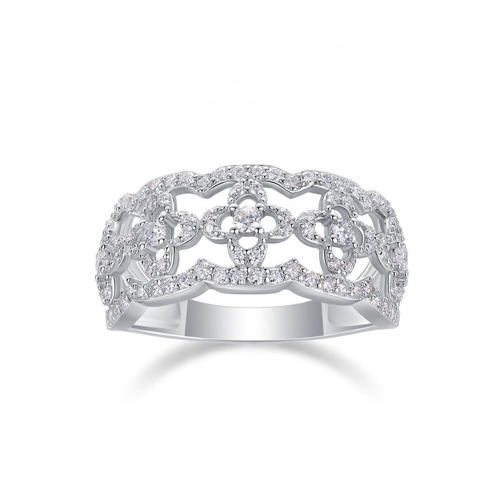 Impimo 0.7 CT (Total) Moissanite Round Cut Ring
