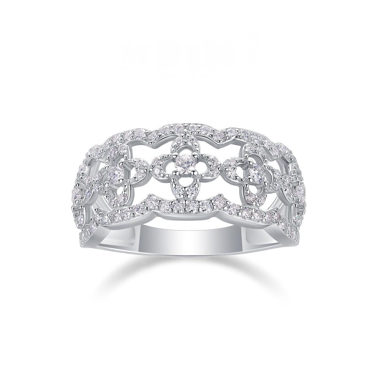 Impimo 0.7 CT (Total) Moissanite Round Cut Ring