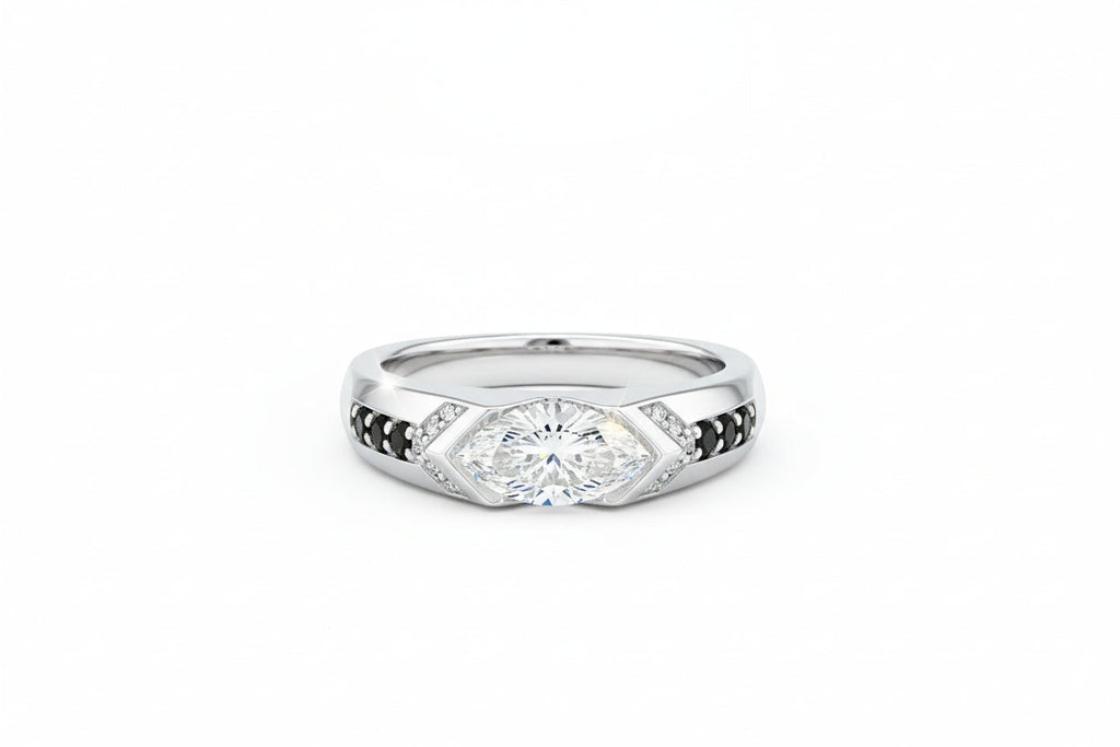Impimo 1 CT Moissanite Marquise Cut Ring