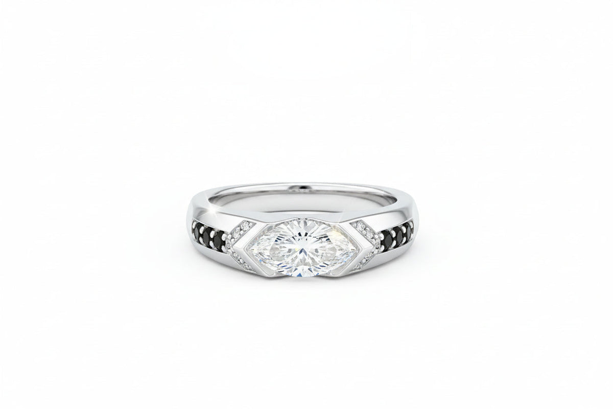 Impimo 1 CT Moissanite Marquise Cut Ring