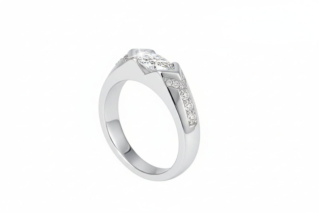 Impimo 1 CT Moissanite Marquise Cut Ring
