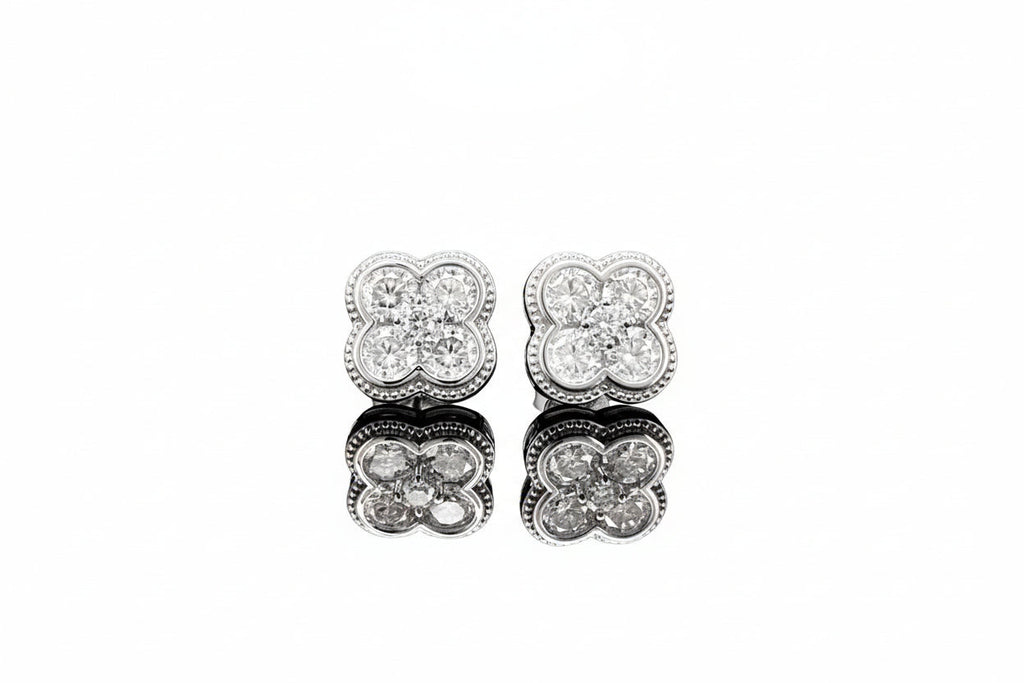 Impimo 1.9 CT (Pair) Moissanite Round Cut Earrings