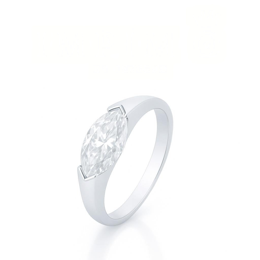 Impimo 1/2 CT Moissanite Marquise Cut Ring