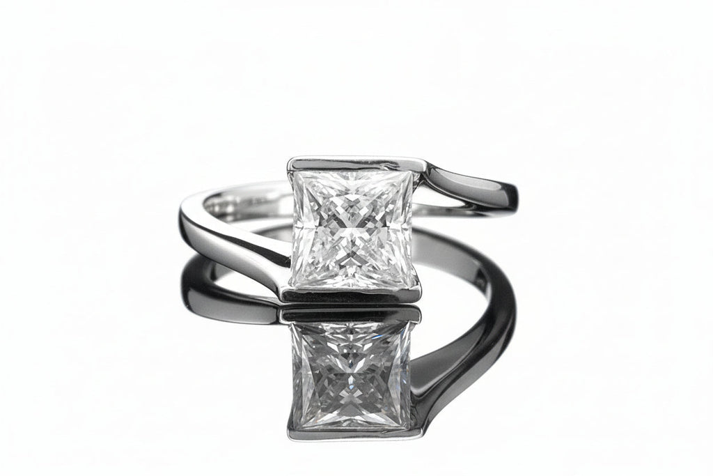 Impimo 1/2 CT Moissanite Princess Cut Ring