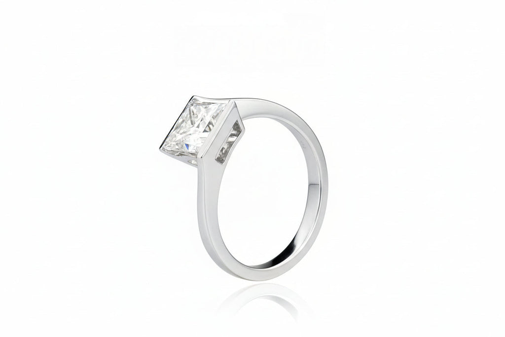 Impimo 1/2 CT Moissanite Princess Cut Ring