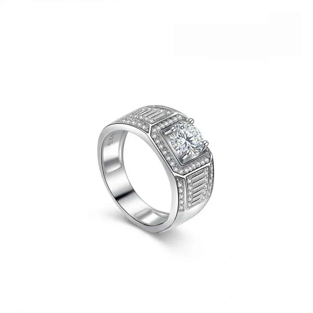 Impimo 1/2 CT Moissanite Round Cut Ring