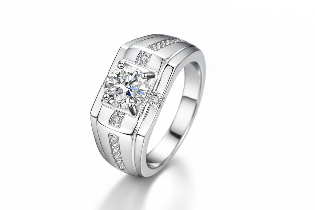Impimo 1/2 CT Moissanite Round Cut Ring