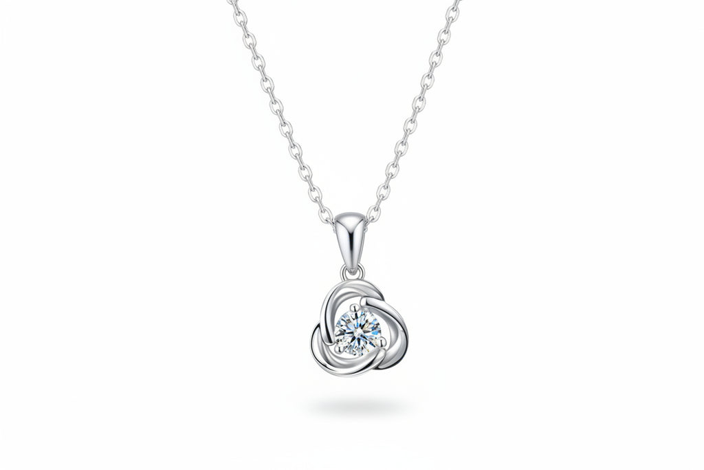 Impimo 1 CT Moissanite Round Cut Pendant