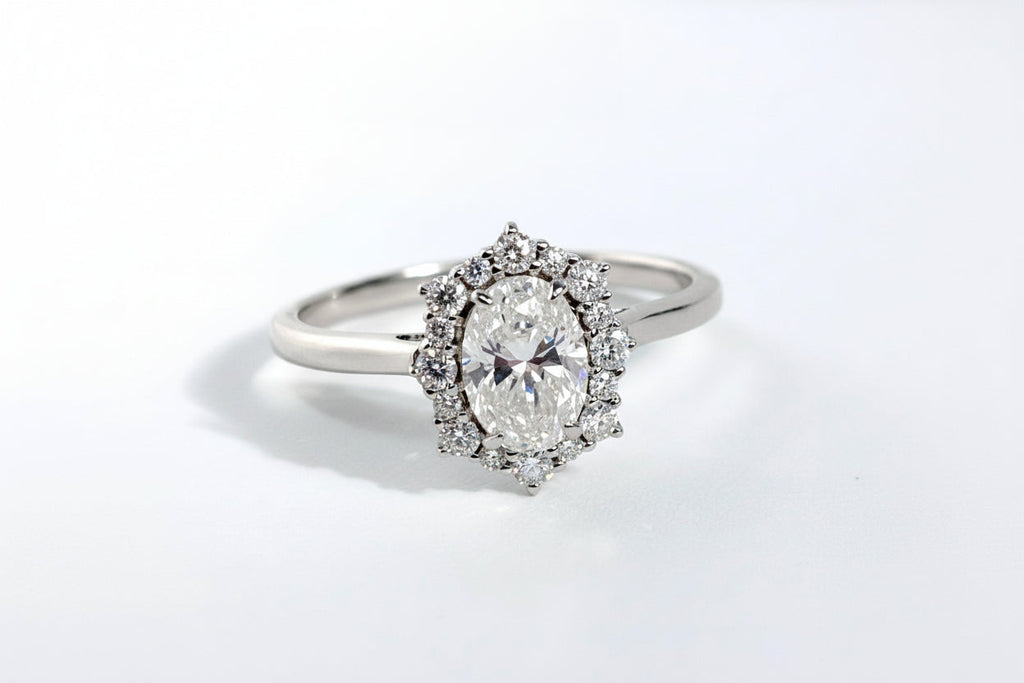 Impimo 1CT Moissanite Oval Cut Ring