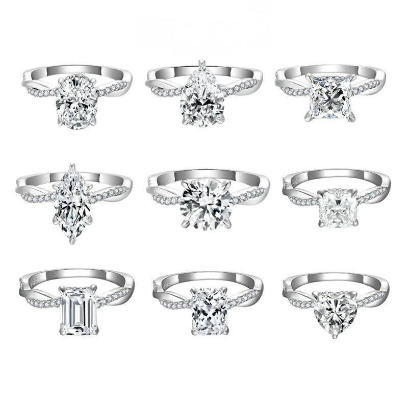 Impimo 2 CT Moissanite Multiple Shape Ring