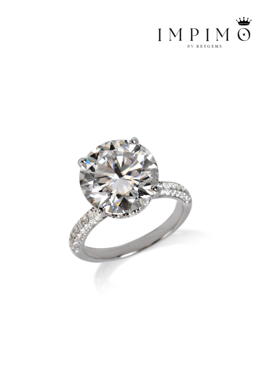 Impimo 10 CT Moissanite Round Cut Ring