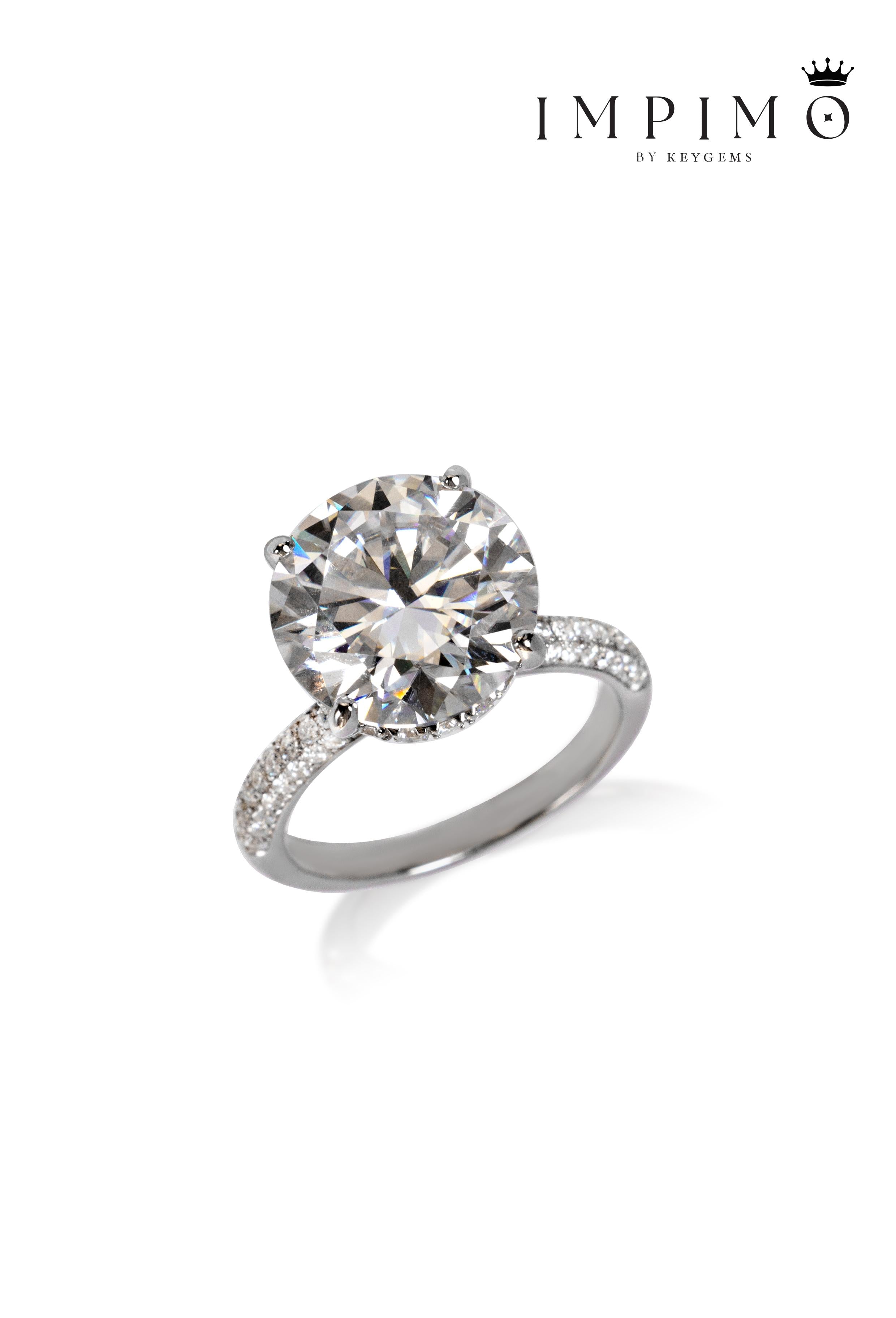 Impimo 10 CT Moissanite Round Cut Ring