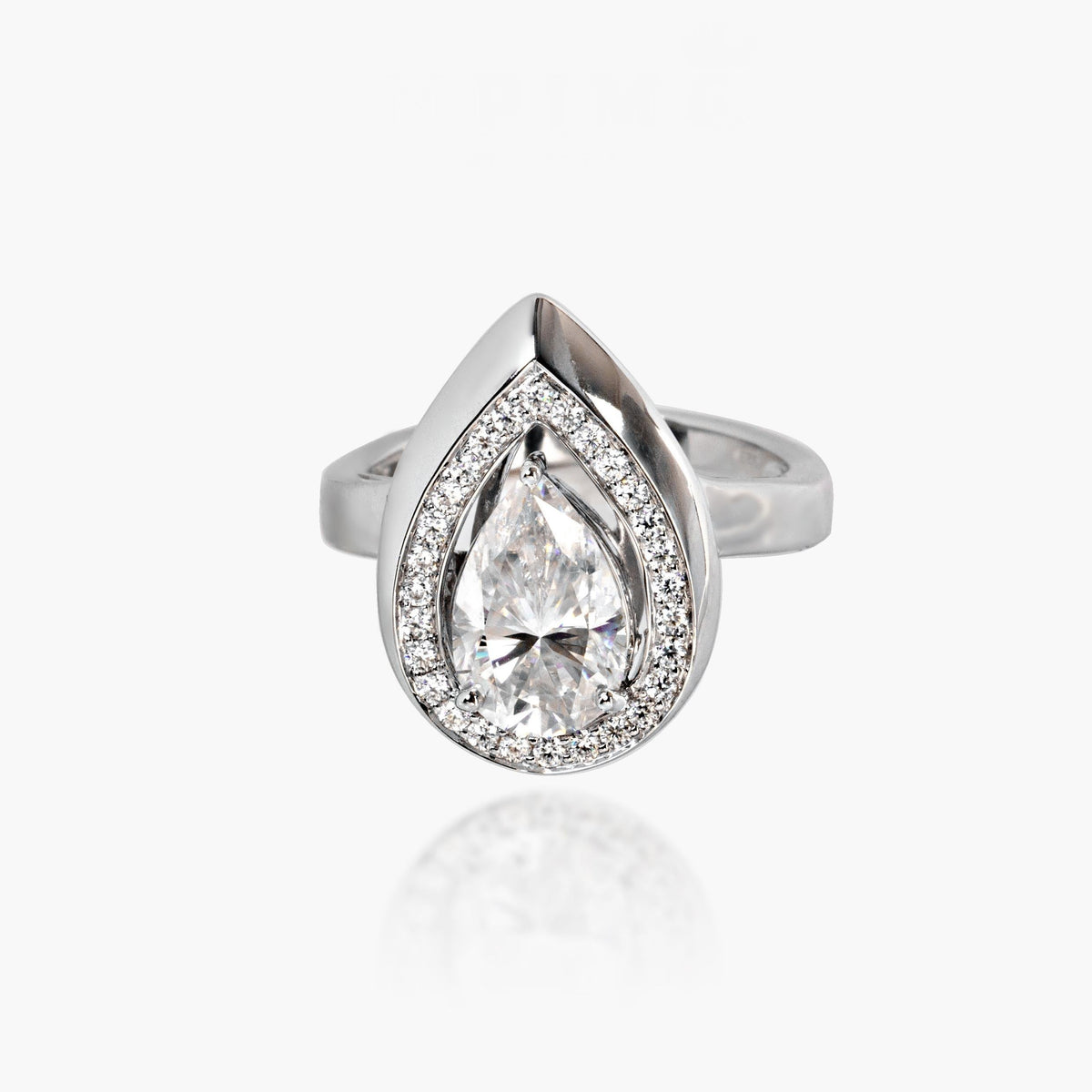 Impimo 3 CT Moissanite Pear Cut Ring