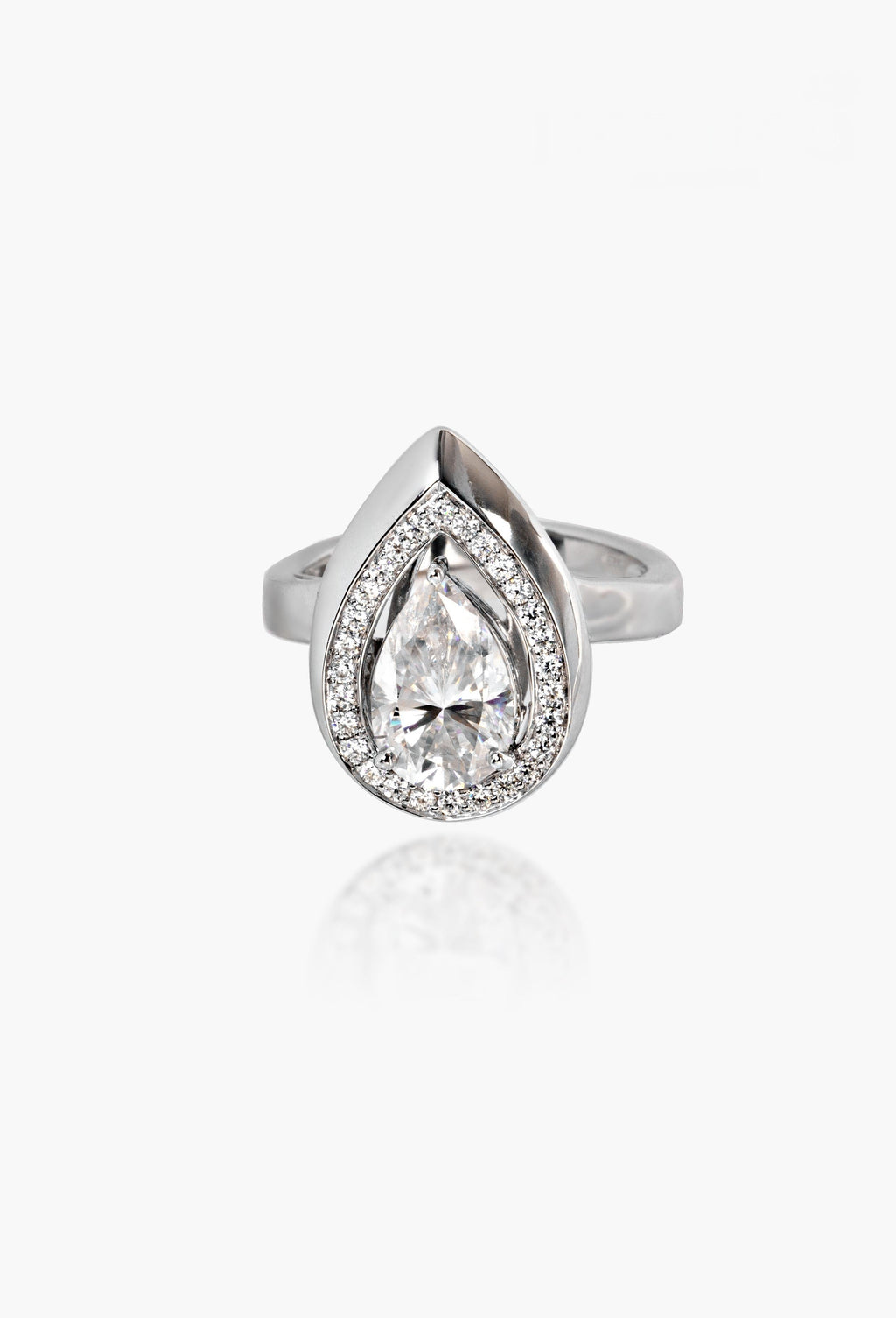 Impimo 3 CT Moissanite Pear Cut Ring