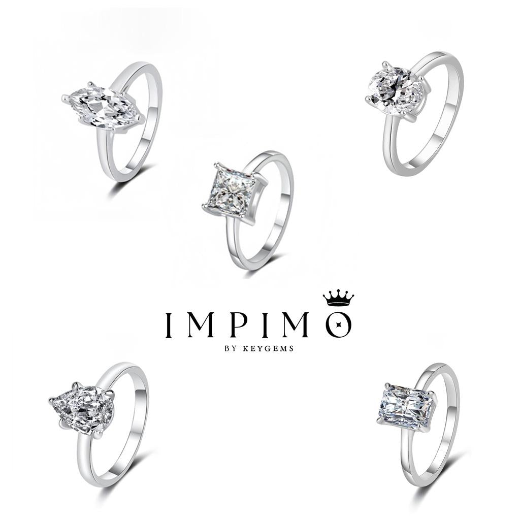 Impimo 1/2 CT Moissanite Multiple Shape Ring