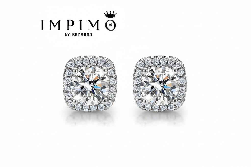 Impimo 1/2 CT (Pair) Moissanite Round Cut Earrings