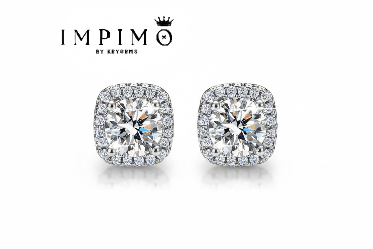 Impimo 1/2 CT (Pair) Moissanite Round Cut Earrings