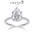 Impimo 4 CT Moissanite Pear Cut Ring