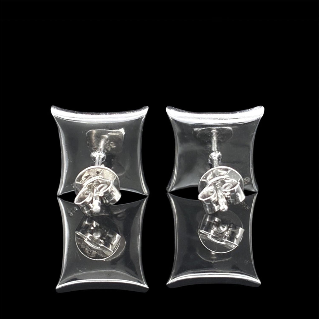 Impimo pink mother of pearl and moissanite four-point star stud earrings – alternate view