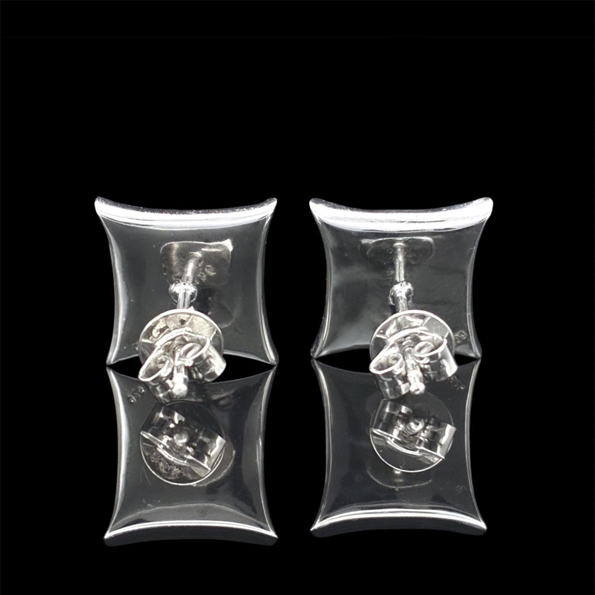 Impimo pink mother of pearl and moissanite four-point star stud earrings – alternate view
