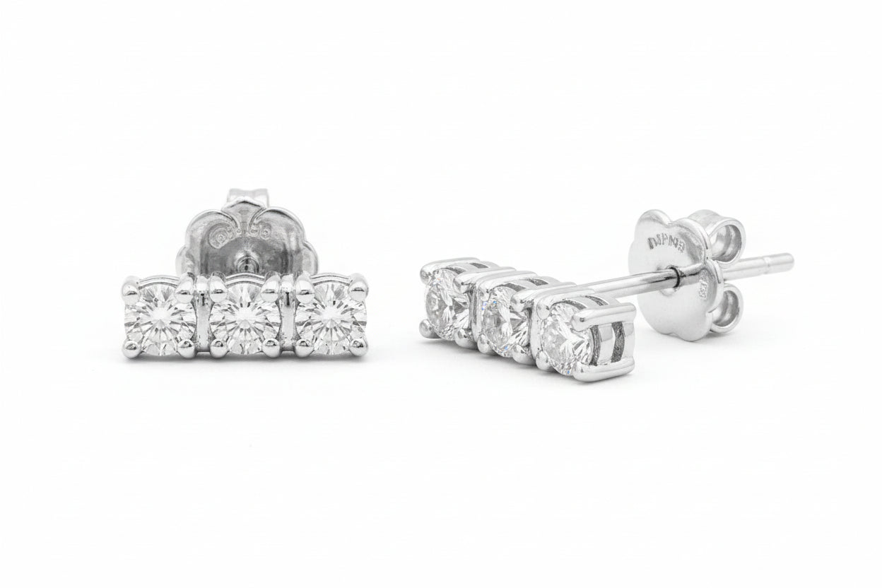 Impimo 0.7 CT (Pair) Lab-Grown Diamond Round Cut Earrings