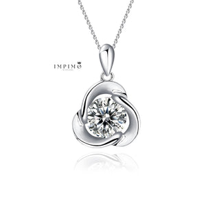 Impimo 1 CT Moissanite Round Cut Pendant