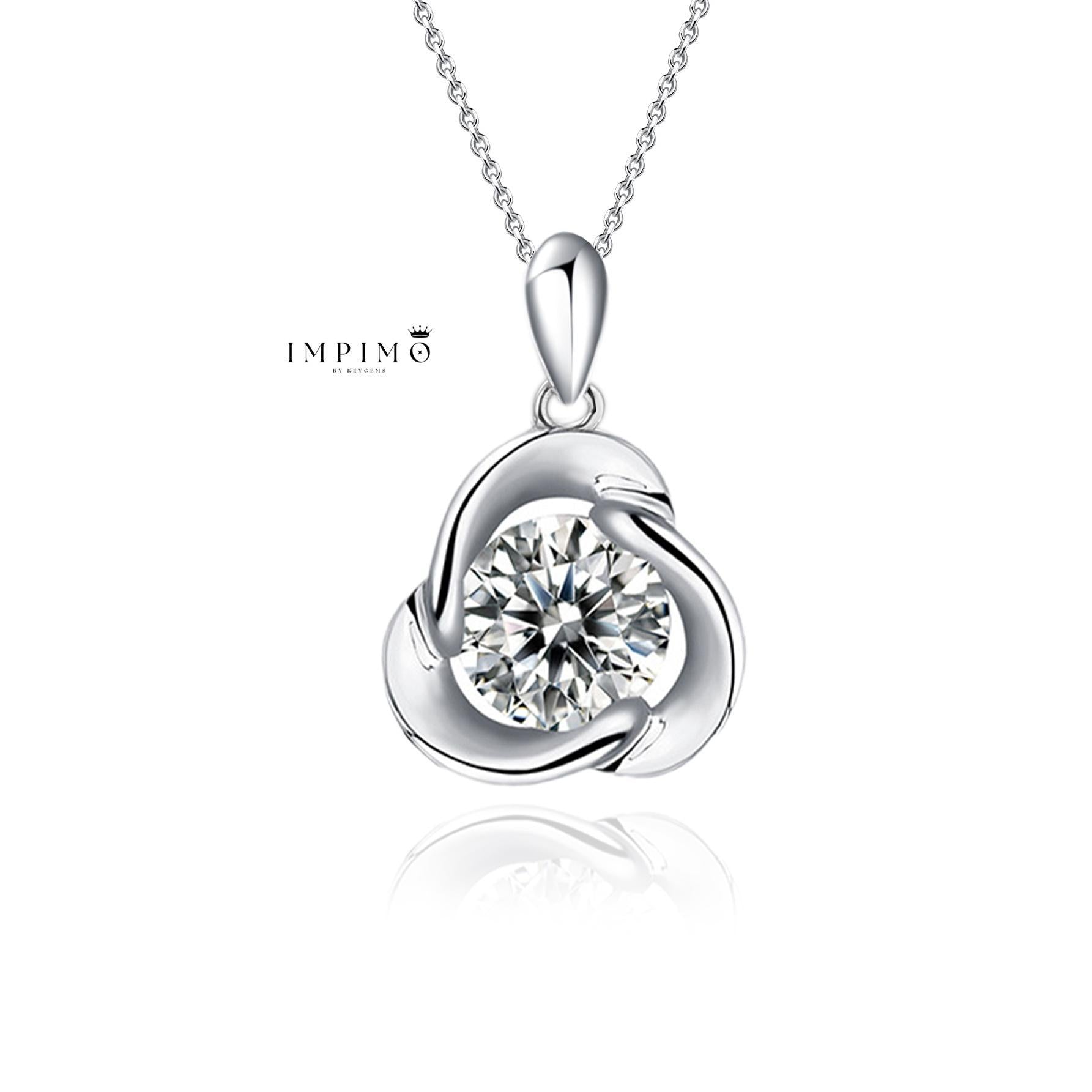 Impimo 1 CT Moissanite Round Cut Pendant