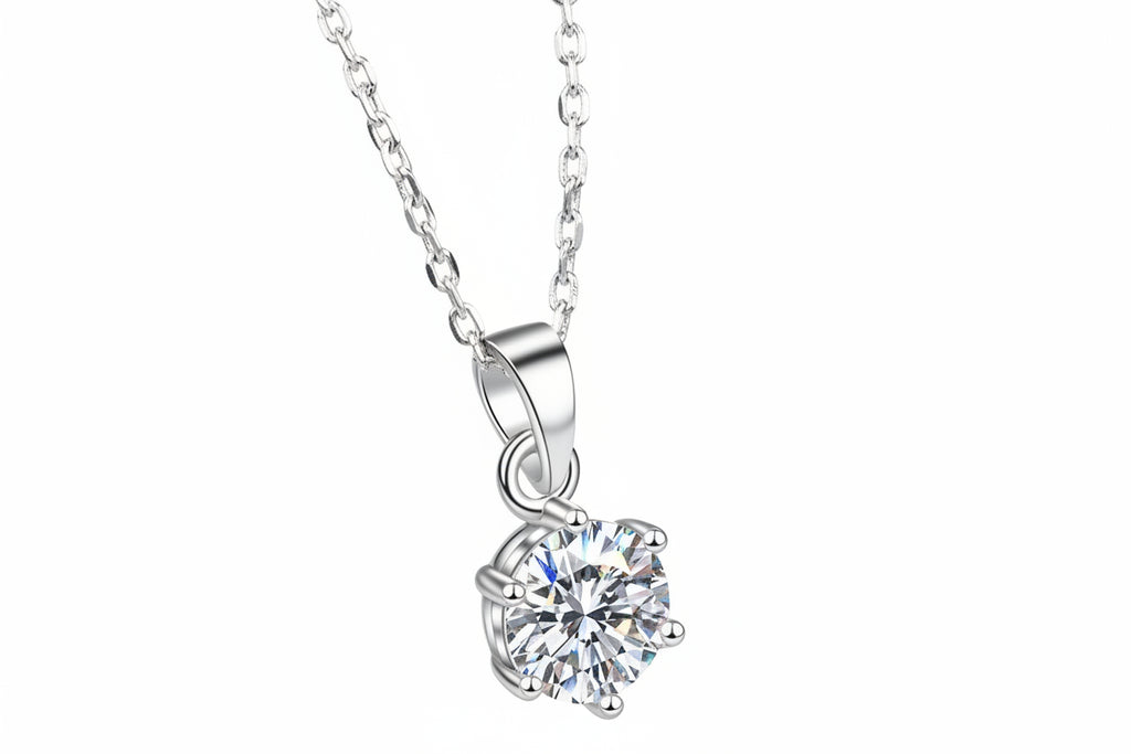 Impimo 1/2/3/5 CT Moissanite Round Cut Pendant