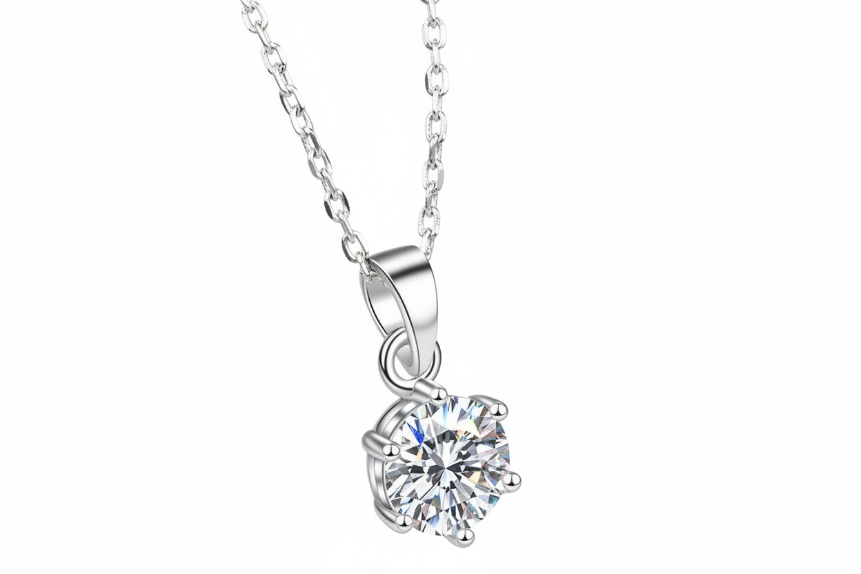 Impimo 1/2/3/5 CT Moissanite Round Cut Pendant
