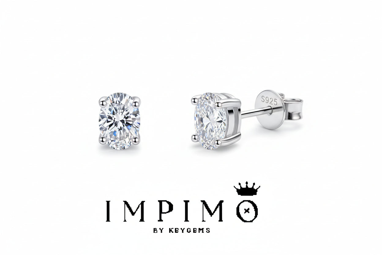 Impimo 1/2/4 CT Moissanite Oval Cut Earrings