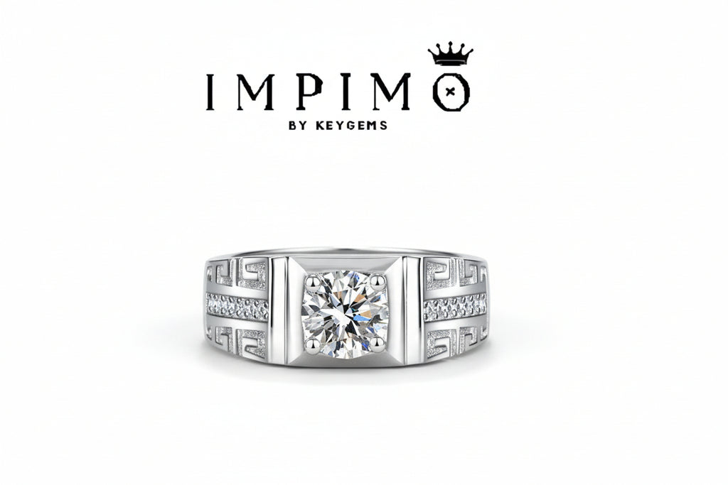 Impimo 1/2 CT Moissanite Round Cut Ring