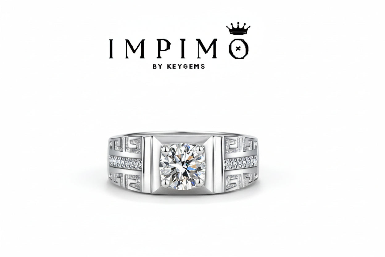 Impimo 1/2 CT Moissanite Round Cut Ring