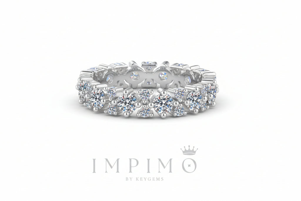 Impimo 1.6 CT Moissanite Round Cut Ring