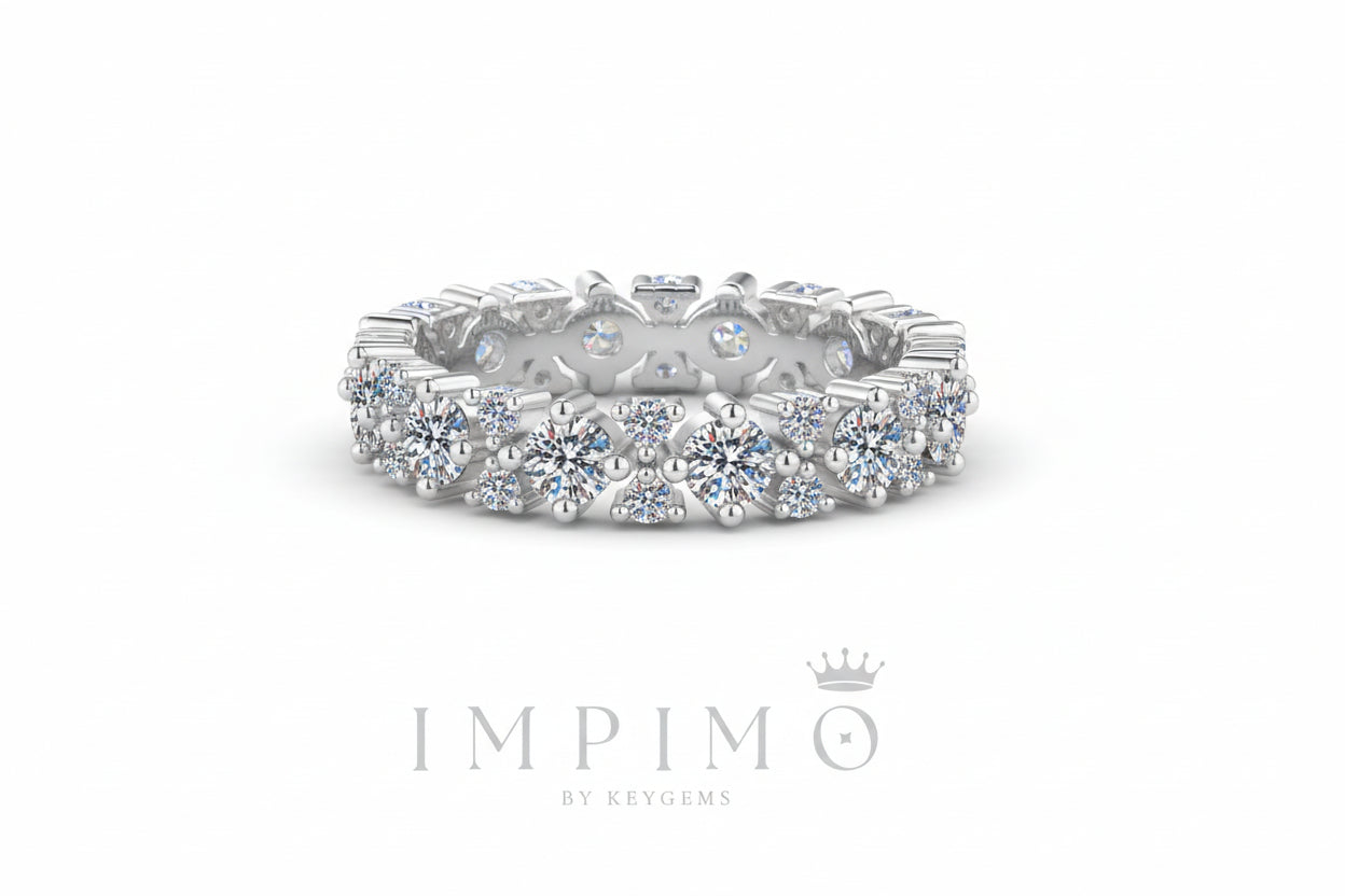 Impimo 1.6 CT Moissanite Round Cut Ring
