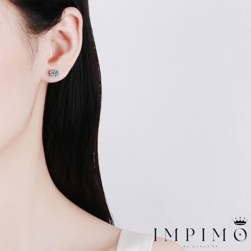 Impimo 1/2/4 CT Moissanite Oval Cut Earrings