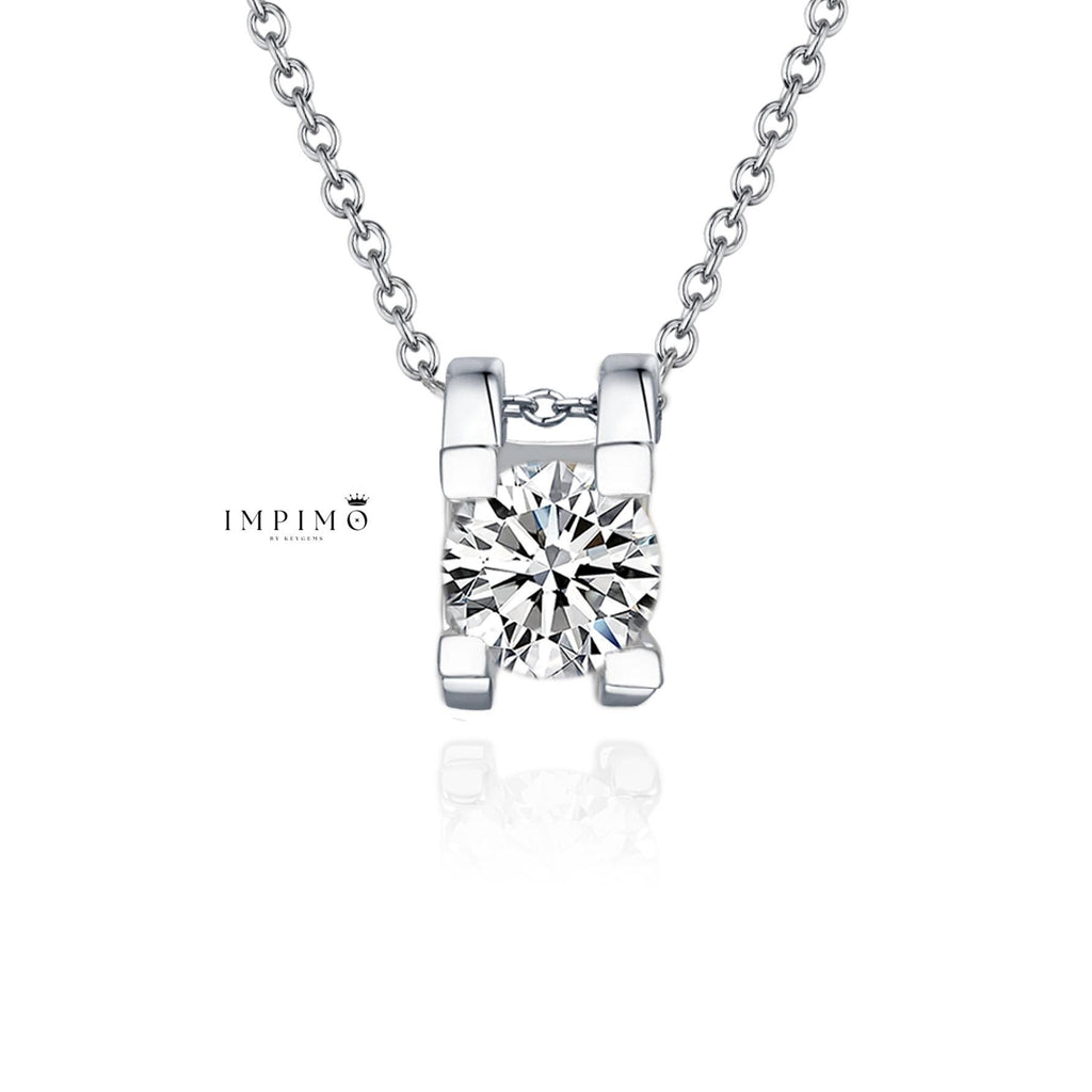 Impimo 1/2/3 CT Moissanite Round Cut Pendant