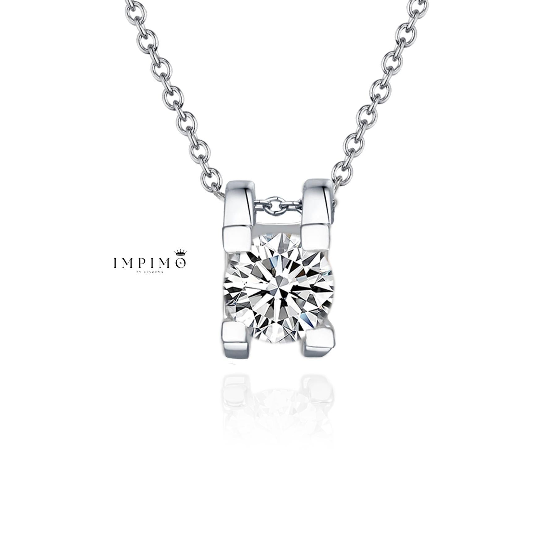 Impimo 1/2/3 CT Moissanite Round Cut Pendant