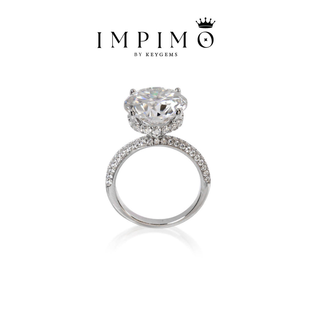 Impimo 10 CT Moissanite Round Cut Ring