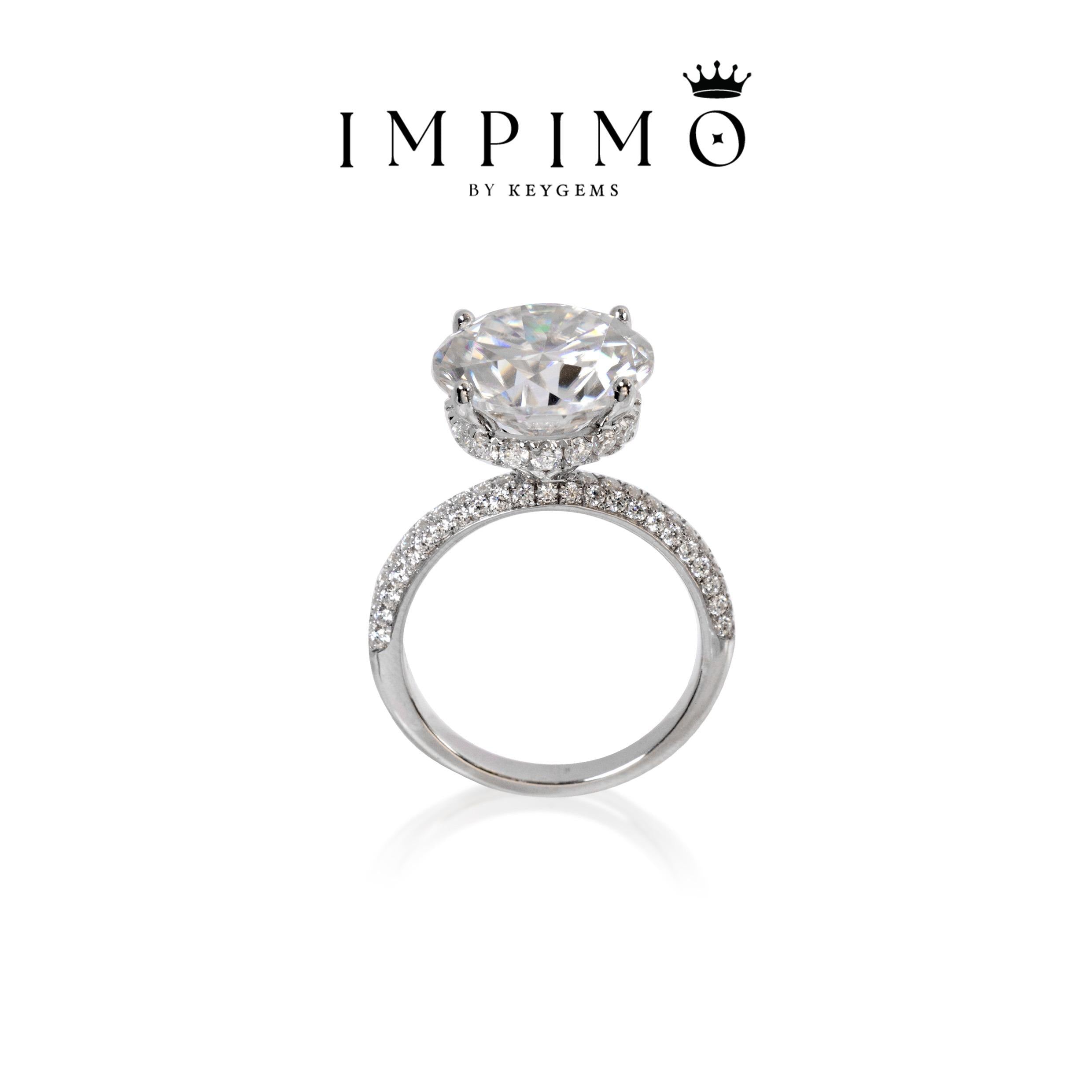 Impimo 10 CT Moissanite Round Cut Ring