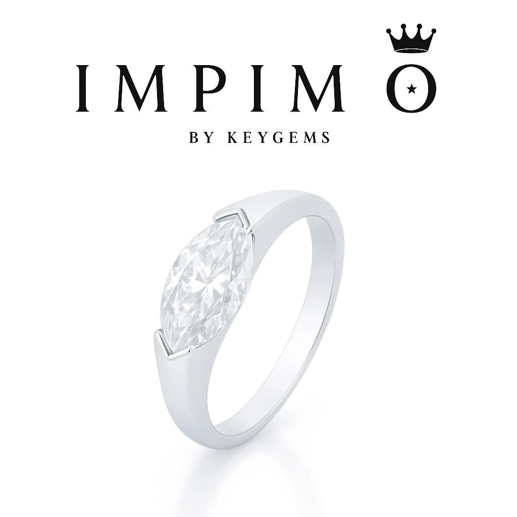 Impimo 1/2 CT Moissanite Marquise Cut Ring