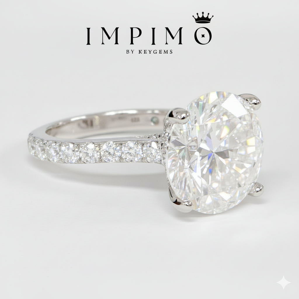 Impimo 10 CT Moissanite Round Cut Ring