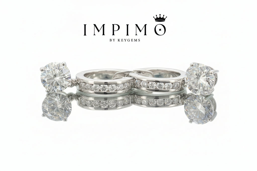 Impimo 4.5 CT (Pair) Moissanite Round Cut Earrings
