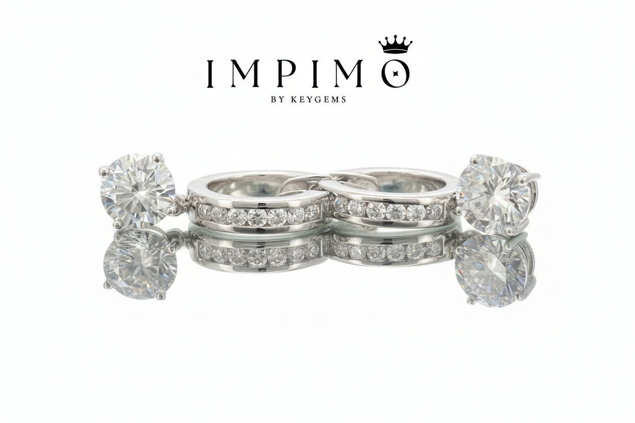 Impimo 4.5 CT (Pair) Moissanite Round Cut Earrings