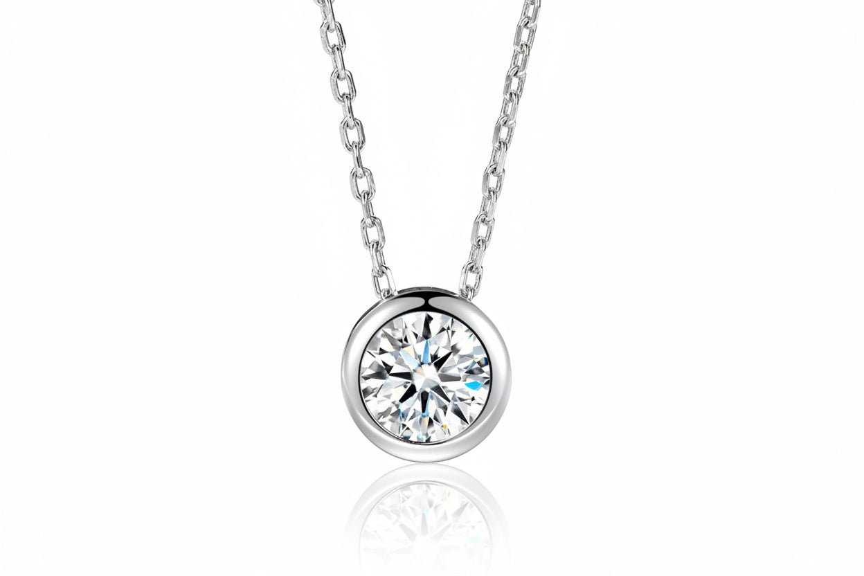Impimo 1/2 CT Moissanite Round Cut Pendant