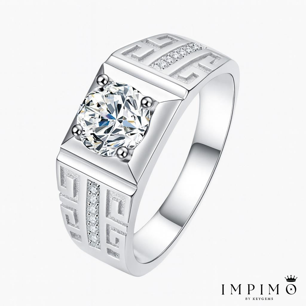 Impimo 1/2 CT Moissanite Round Cut Ring