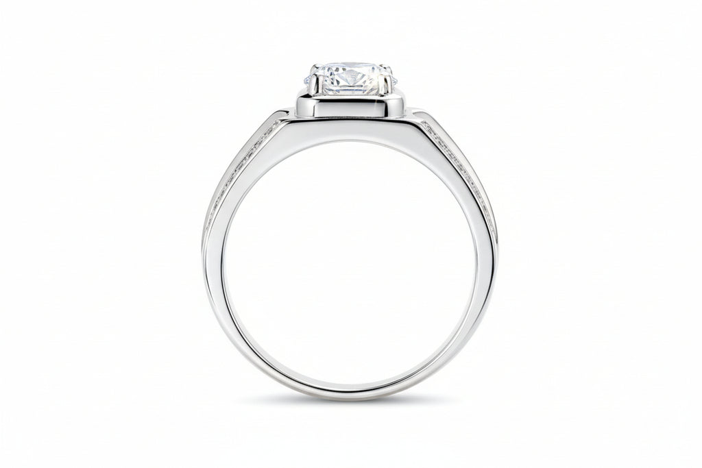 Impimo 1/2 CT Moissanite Round Cut Ring